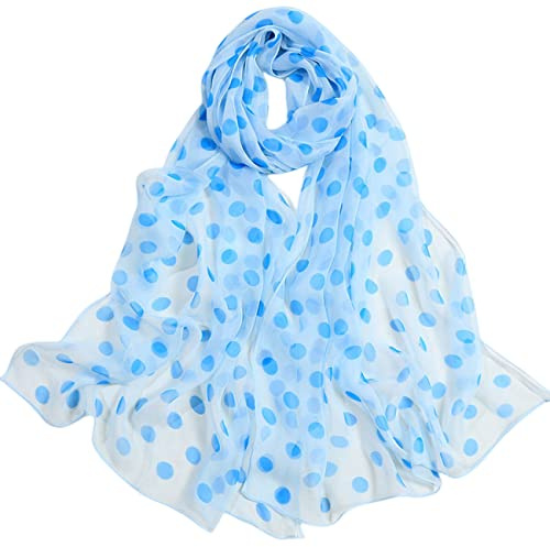 FAIRYGATE Blue Scarf Ladies Scarfs for Women Lightweight Summer Scarves Large Long Beach Chiffon Shawl Wrap A4822