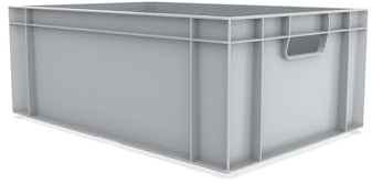HomeHQ Euro Container Plastic Box, Stacking & Storage Container Box, 600x400x230(h) mm (GREY)