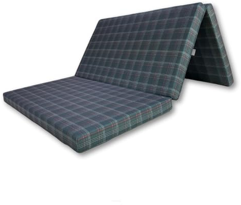 FORTISLINE - Klappmatratze 195x120x8cm - 3-teilige Faltmatratze - H2 Gästematratze - Camping Faltbare - Kamping Bett - Waschbar Bezug - Erwachsene Klappbar - Reisematratze - Schaumstoff Matratze