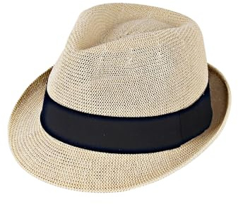 HONCO DIRECT Summer Panama Straw Fedora Hats for Men Women Trilby Hat Foldable Roll Up Short Brim Panama Beach Hat (US, Alpha, Large, X-Large, Beige)
