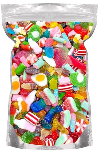 GRO VITS - Pick & Mix Sweets - 500g Pouch Quality Jelly Sweets Classic Retro Candy Selection Assortment Pick and Mix Gummy Gift Bag for Gifting Christmas Gifts