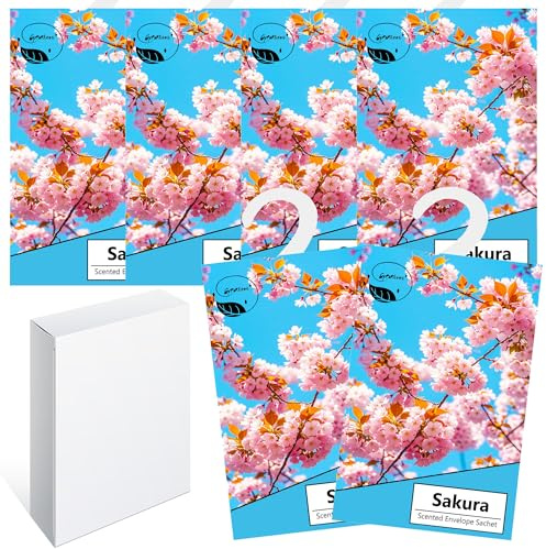 6PCS Sachet Parfumé Armoire Sent Bon Maison, Sachets Lavande Placards Parfum Voiture, Sachet Armoire Parfumé, Parfum d Ambiance Maison Parfum d'intérieur, Desodorisant Vetement Armoire (Sakura)