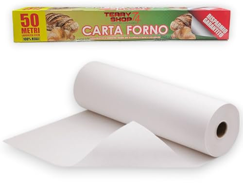 Carta Forno Professionale 40 cm di spalla lunghezza 50 metri bisiliconata, antiaderente sui due lati (1 Rotolo 40cm x 50 metri)