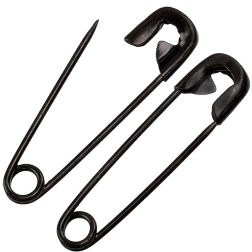 AERZETIX - Set di 24 spille da balia classiche 22mm - in metallo - colore nero - lavori di cucito tessile artigianato gioielli