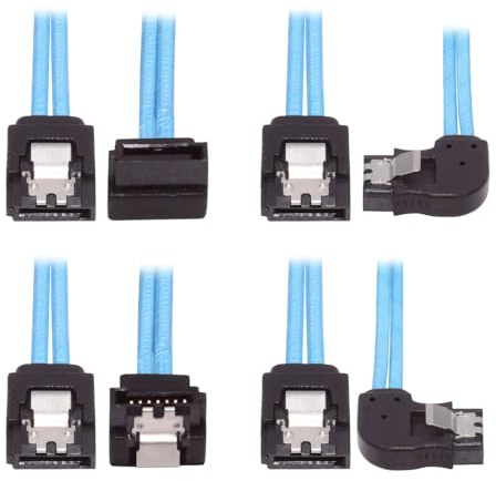 cablecc 4pcs/Set 6Gbps Angled Type Internal 4-SATA Host to 4SATA 7pin Target Disk Data Server 90 Degree Cable 25cm