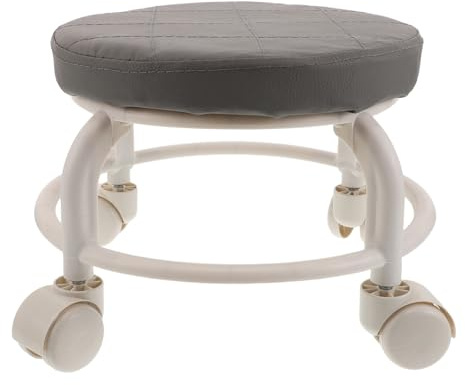 NOLITOY Tabouret à roulettes Pivotant Bas Tabouret Similicuir pour Salon de Coiffure Spa Bureau à Domicile Atelier ou Garage