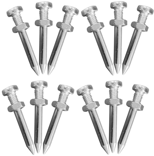 Sewroro Clavos Aireadores de Césped de Metal para Jardín, 26 Piezas de 4.2 Cm, Estacas Duraderas para Airear Suelo y Mejorar Crecimiento, Accesorios para Zapato Aireador en Jardinería