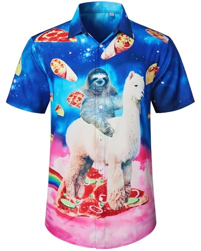 siliteelon Mens Hawaiian Shirt Short Sleeve Floral Aloha Beach Summer Shirt | Funny Flower Print, No Iron, Lightweight Soft, Holiday Casual Shirt, for Tropical Travel, Party Music Festival, Shit Shirts