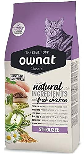 Ownat Classic Chicken Esterilized 15kg Ownat för sterila katter med naturliga ingredienser utan konserveringsmedel och färgämnen, foder i protein.