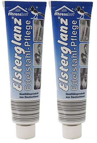 2x 150ml Elsterglanz Original Edelstahl-Pflege, Edelstahl Politur Edelstahlreiniger