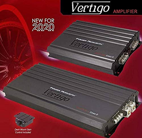 Power Acoustik VA4-1800D, Vertigo Series 4 Channel Car Amplifier, 4-Channel Stereo Amplifier, 1800 Watts 4-Ch Voice Amp for Car Audio, Class A/B 4Ch Amps