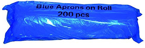 Antibakterielle Einweg-Schürzen auf einer Rolle, 200 Stück, blau, 69 cmx117 cm, ideal für den täglichen Gebrauch für Geschäfte, Arbeitsplatz, Friseure, Klinik, Mehrzweck-Einsatz für alle.