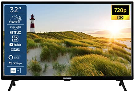 TELEFUNKEN XH32SN550S 32 Zoll Fernseher/Smart TV (HD Ready, HDR, Triple-Tuner) - Inkl. 6 Monate HD+ [2023], Schwarz