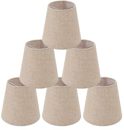 Pantalla De Lámpara Pequeña, 6 Uds. Pantallas De Lámpara De Lino Clip En Pantalla De Lámpara Mini Pantalla De Tela De Barril Para Juego De Pantallas De Lámpara De Araña De Mesa