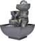 Zimmerbrunnen Elegante Harz-Desktop-Brunnen-Dekoration, Heim-Landschaftsornament Mit Lichtkugel, Leise Tauchpumpe, Heimornament, Landschafts-Kristallkugel, 19 X 13 X 13 cm (Eu 220)