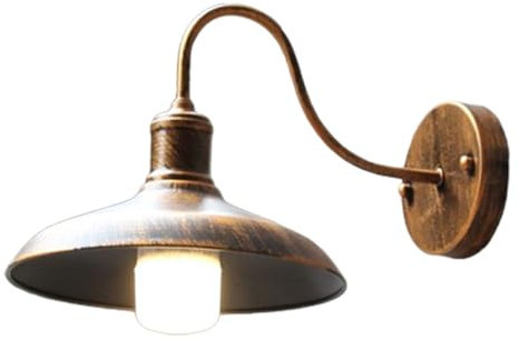 ENTHERONIC Lampada da parete vintage per esterni IP54 Impermeabile Antiruggine Applique da parete in ferro a collo d'oca Luce da fienile E27 Luci da portico per esterni per patio
