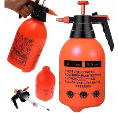Przydasie Sprühflasche Klein - Drucksprüher 2l - Sprühflasche Pflanzen - Pumpsprühflasche - Gartenspritze für Pflanzenpflege- Wassersprühflasche - Robuster Handsprüher mit Verstellbarer Düse