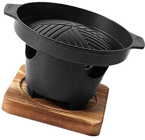 MOBUTOFU Horno De Parrilla Mini Antiahumado Para Barbacoa Casera Interior, Aluminio Duradero, Base Plana Para Estufa, Fácil Limpieza, Herramienta Para Asar Carne y Verduras