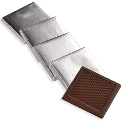 Elit - Chocolat noir napolitain emballé dans une feuille d'aluminium pour mariages, fêtes prénatales et occasions spéciales (chocolat noir - feuille d'argent (50 pièces - 0,3 kg)