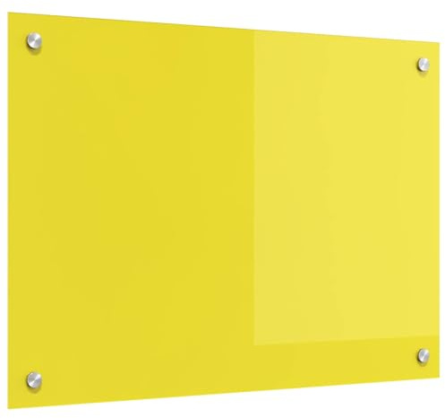 vidaXL Küchenrückwand Gelb 70 x 50 cm Gehärtetes Glas, Moderne Küchenrückwand, langlebiger hitzebeständiger Glas-Schutz, schlankes Upgrade für den Kochbereich, minimalistisches Schutzpanel