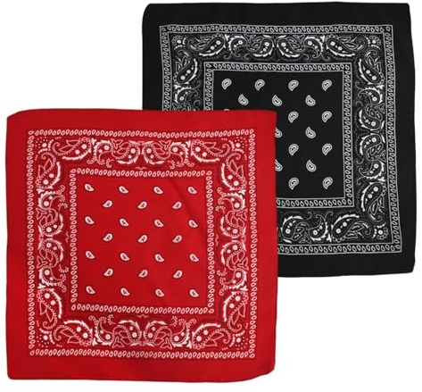 UYVPAER 2 Piezas Bandanas Paisley Para Hombre Y Mujer, Pañuelo De Bandana Grande, Pañuelo Multifunción, Bandana O Bufanda, Para Moteros Disfraz O Complemento De Moda