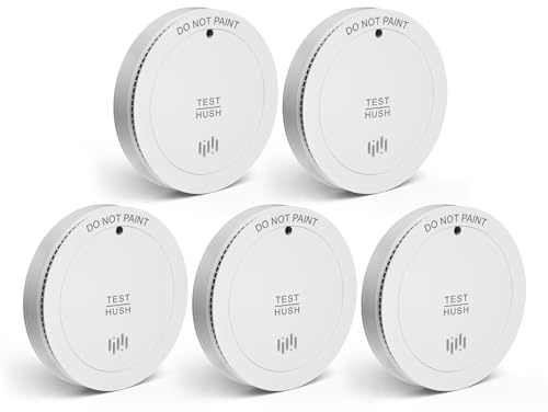 Rauchmelder 5er Set - 10 Jahre Batterie - Ohne Blinken - Photoelektrisch Feuermelder - DIN EN14604 Zertifiziert - Für Schlafzimmer Wohnzimmer Küche