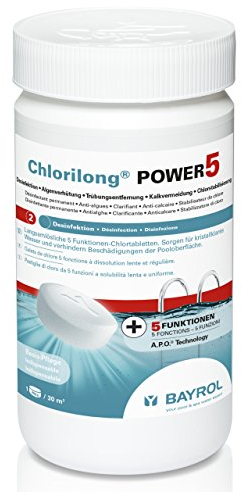 Bayrol Chlorilong Power 5 Pastilles multifonctions désinfectant les chlore 250 g 1,25 kg