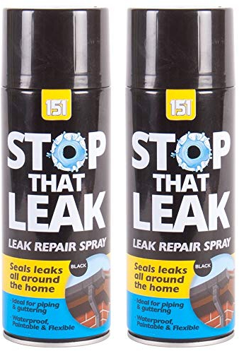 Bombolette spray da 400 ml Stop That Leak Repair Black – Sigilla le perdite in tutta la casa – ideale per tubazioni e grondaie, nero