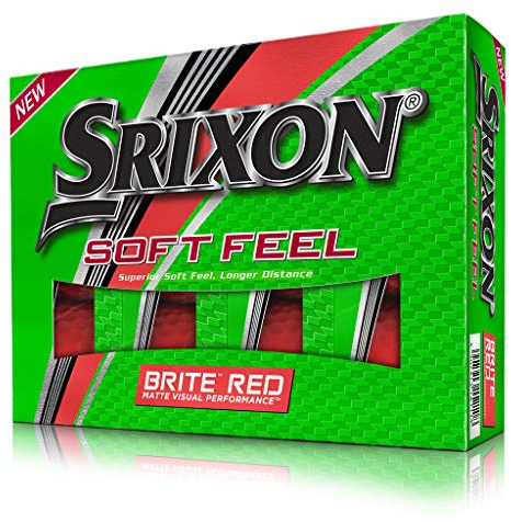 Srixon Soft Feel Golfbälle, matt, 12 Stück, Unisex-Erwachsene, Soft Feel Brite, rot, Large