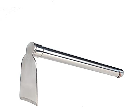 LUBAN Houe Plate INOX, Longueur : 39 cm, houe de Jardin en métal antirouille pour sols Lourds pour ameublir, bêcher, désherber