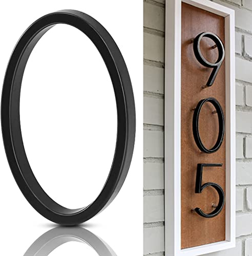 5 Metal Floating House Numbers,Ranslen Black Zinc Alloy Solid Modern House Address Number,Anti-Rust House Numbers Decorative Address Sign for Door Garden Mailbox with Nail Kit,Coated Black,Number(0)