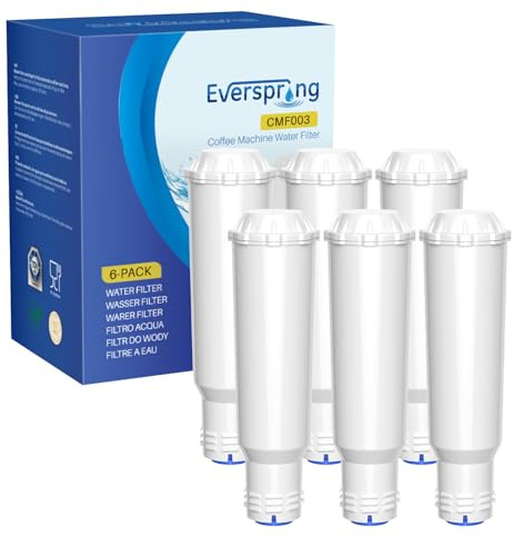 EVERSPRING Wasserfilter Ersatz für Krups F088, Melitta Pro Aqua, Nivona NIRF700 | Kompatibel mit AEG, Bosch, Siemens, Nivona Kaffeevollautomaten | Hochwertige Filterpatrone für Kaffeeautomaten,6 Stück