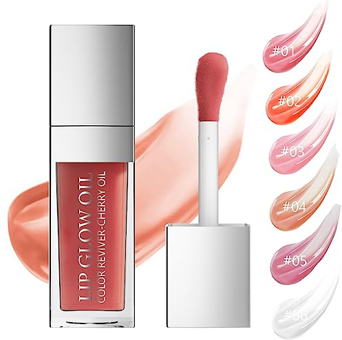 Lip Glow Oil Probuk 8 ml Long Lasting Lip Plumper Oil&Moisturizing Clear Toot Lip Oil für langanhaltend Pflegende Lippen und Nicht Klebriges Lip Gloss Tint(04#)