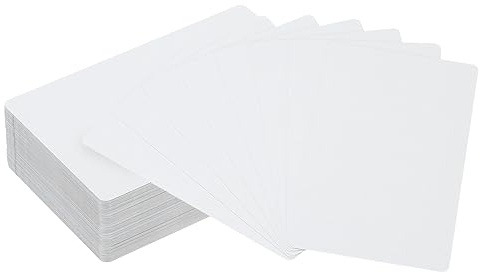 PATIKIL 500pz Sublimazione Metallo Biglietti Visita Vuoto, 0.22mm Spessore 3.4x2.1 Pollici Alluminio Stampabile Nome Carta per Personalizzato Fai da Te Stampa, Bianco