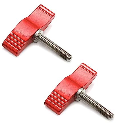 YINRUISCREW M5x20mm Flügelschrauben Schrauben mit Griffen Rändelschrauben Flügelschrauben Knopf Einstellbarer Rändelschraube 2 Stück Rot