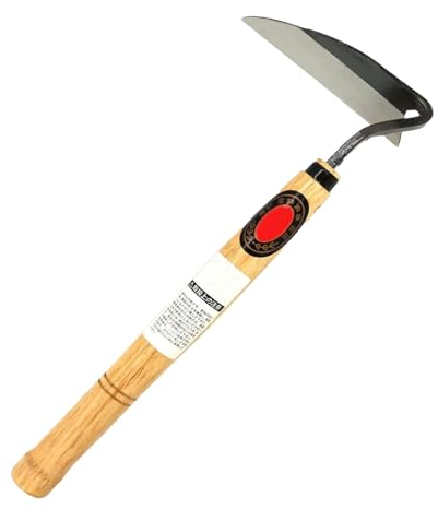 Bvizyelck Handsichel-Gartengerät, Grassichel mit langem Griff - Handsichel-Grasschneider - Gartensense aus Stahl, Sichel mit langem Griff, Gartensense zum Jäten und Kultivieren