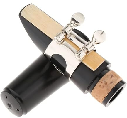 Clarinet Mouthpiece Kit with Metal Ligature, One Bb Clarinet 2.5 Strength Reeds and Plastic Cap for Clarinet Mouthpiece Woodwinds Instrument