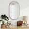 Koonmi Oval Badspiegel Schwarz, 56 x 96 cm Oval Wandspiegel aus gehärtetem Glas, Eitelkeitsspiegel ohne Verzerrung, horizontal oder vertikal hängend für Schlafzimmer, Eingangsbereich, Wohnzimmer