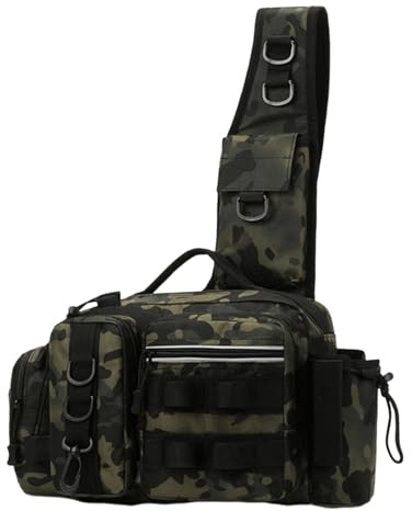 Mochila de aparejos de pesca, mochila de pesca al aire libre, bolsa de hombro ligera, mochila de aparejos, bolsa de aparejos de pesca de gran capacidad, Camuflaje
