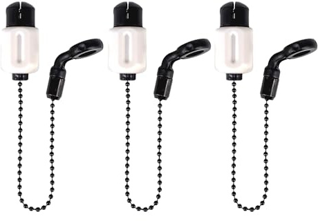 Hirisi Tackle Catena in ottone per pesca alla carpa Bobbins Swinger Drop Off indicatore catena in ottone per allarmi di pesca, indicatore di morso catena nera, clip regolabile (FBA-B2029-3)