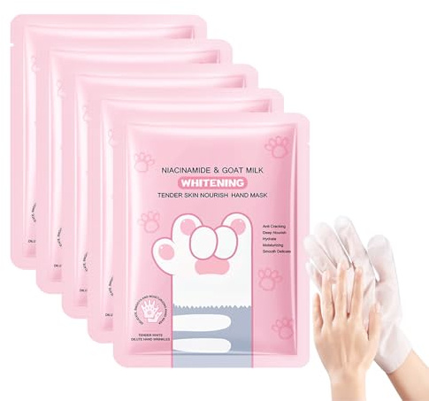Eazerom 06 5 pares de máscaras de mano, mascarillas hidratantes para guantes de reparación y renovación de la piel, guantes hidratantes para manos secas