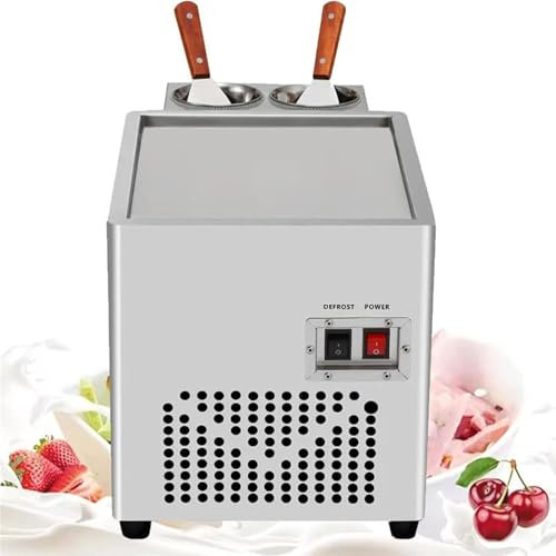 Electric Ice Cream Roll Maker, Commercial Rolled Yogurt Ice Cream Machine, Stainless Steel Stir-Fried Ice Pan, Yogurt Cream Machine for Bars, Cafes, Dessert Shops