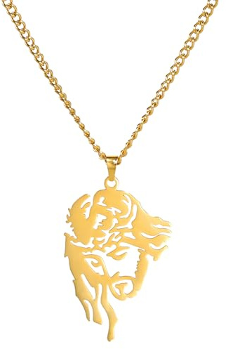 unift Gesù Cristo Testa Collana per Uomini Donne Acciaio inox Simbolo Cristiano Volto di Gesù Collane Ciondolo Gioielli Religiosi Preghiera