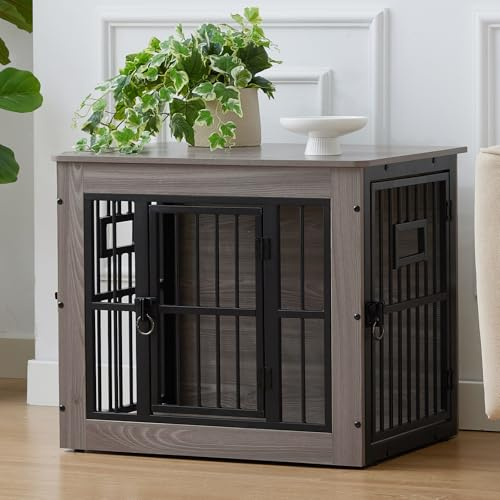 Gardner Pet Dog Crate Furniture, 69 cm, Rustic Grey