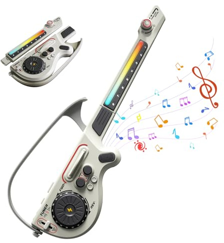 RedCrab Guitares Musicales pour Enfants, Guitares Électriques Intelligentes sans Cordes avec Platine DJ, Bluetooth et Lumières, Ensemble de Guitares Jouets pour Débutants dans I'éducation