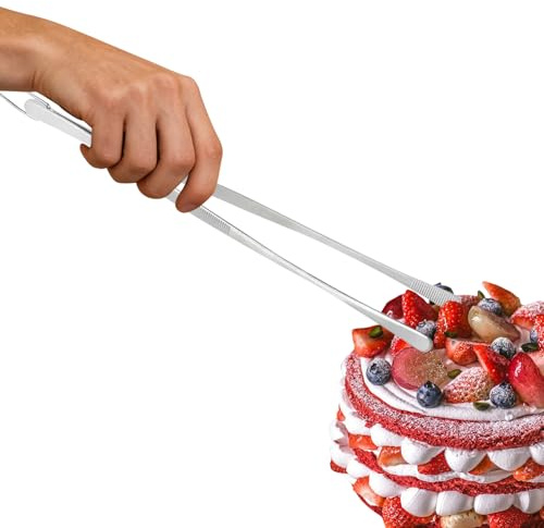 Pinzas Tenacillas para Cocinar,Tenazas de Agarre de Alimentos | Tenazas Largas para a la Parrilla - para Cocina, Buffet, Restaurante, Fiesta, Barbacoa, Aperitivo, Pasta, Ensalada y Mariscos