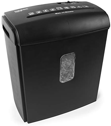 Duronic PS815 Aktenvernichter, Schredder mit Sicherheitsstufe P4, Reißwolf für Büro und Home-Office, Zerkleinerer für 6-8 Blatt Papier, 15 Liter