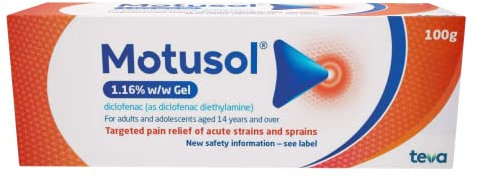 Motusol 1.16% w/w Gel 100g - Targeted Pain Relief of Joints & Muscles in Acute strains & sprains