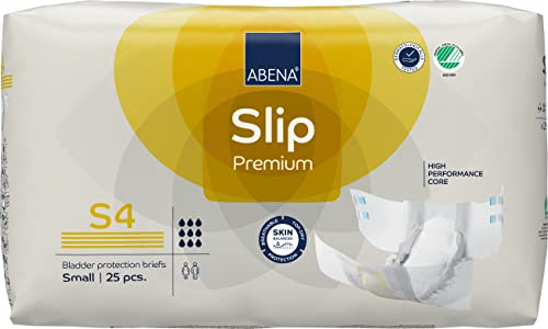 ABENA Slip Premium All-in-One Inkontinenzeinlagen für Damen und Herren, Eco-Labeled Damen-Inkontinenzeinlagen, Größe S 4, 60–85 cm Taille, 2200 ml Saugfähigkeit, 3 x 25 Stück