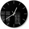 DEQORI Glasuhr | rund Ø 30 cm | Unifarben - Schwarz | ausgefallene leise Design Uhr aus Glas | Wanduhr für Wohnzimmer & Küche | Moderne Hingucker Uhr für die Wand